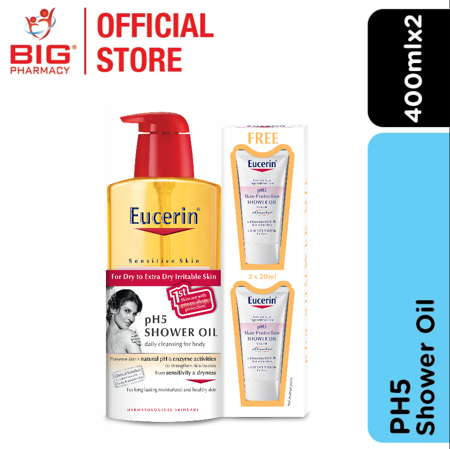 Eucerin Ph5 Shower Oil 400ML + 20ML X 2 | Big Pharmacy