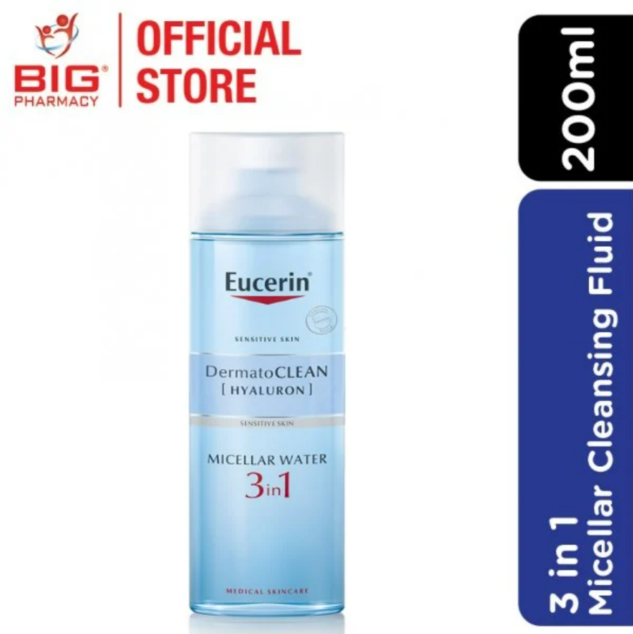 Eucerin DermatoClean 3 in 1 Micellar Cleansing Fluid 200ML | Big Pharmacy