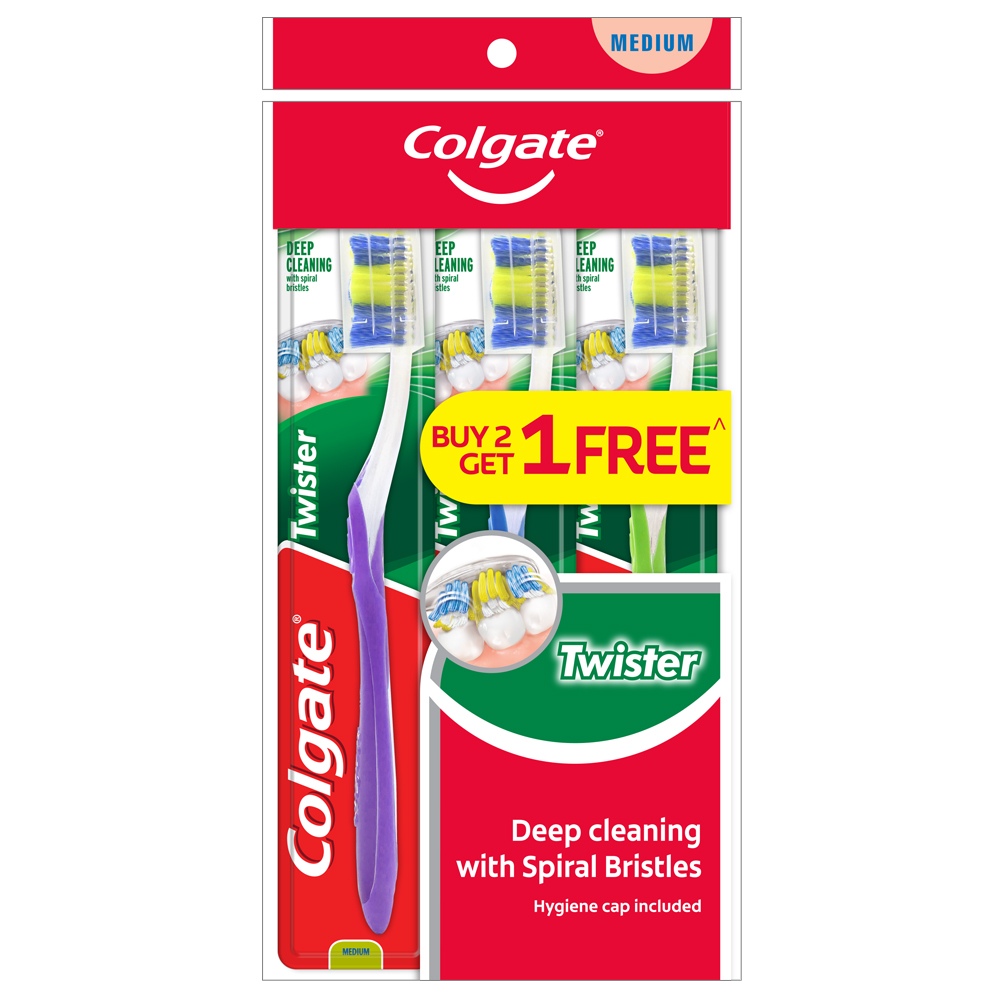 Colgate Toothbrush Twister - Medium [Buy2 Free 1] | Big Pharmacy