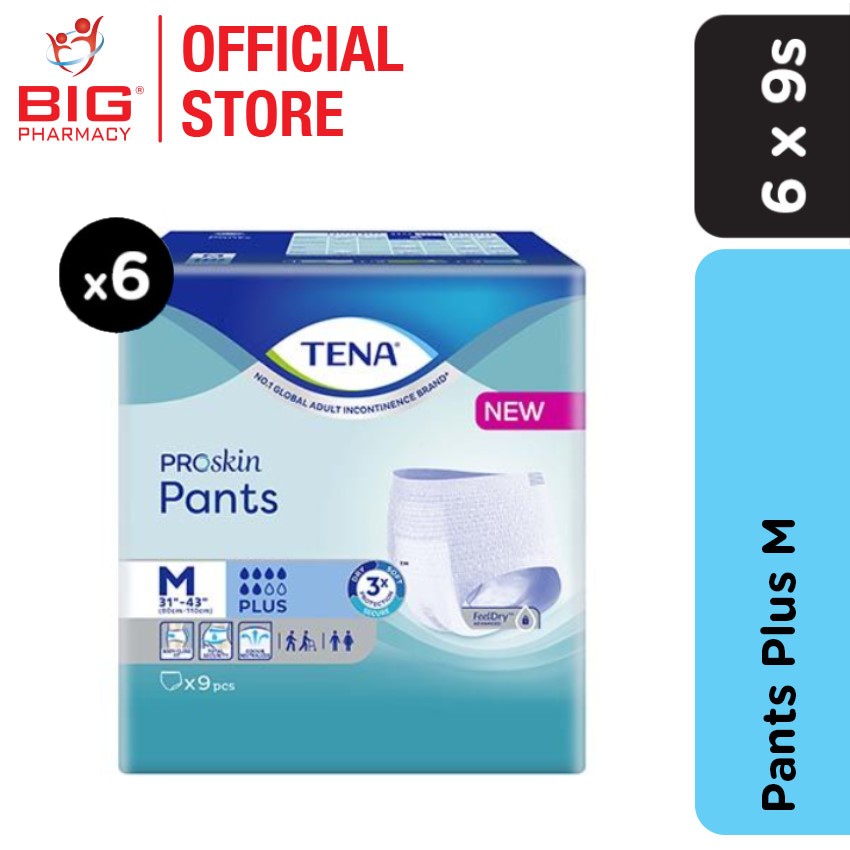 Tena Pants Plus (M) 9S X 6 | Big Pharmacy