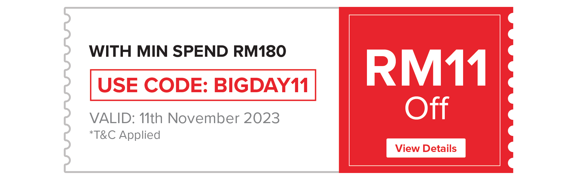 RM6 Off with min spend RM120
