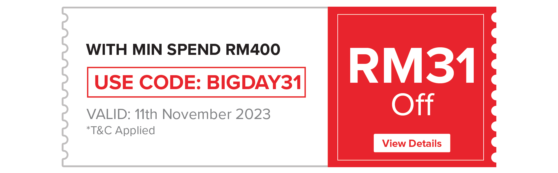 RM27 Off with min spend RM340