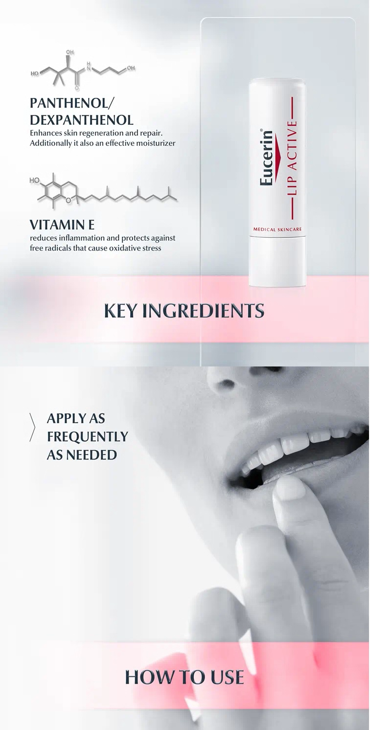 Eucerin Sensitive Skin Lip Active 4.8G | Big Pharmacy
